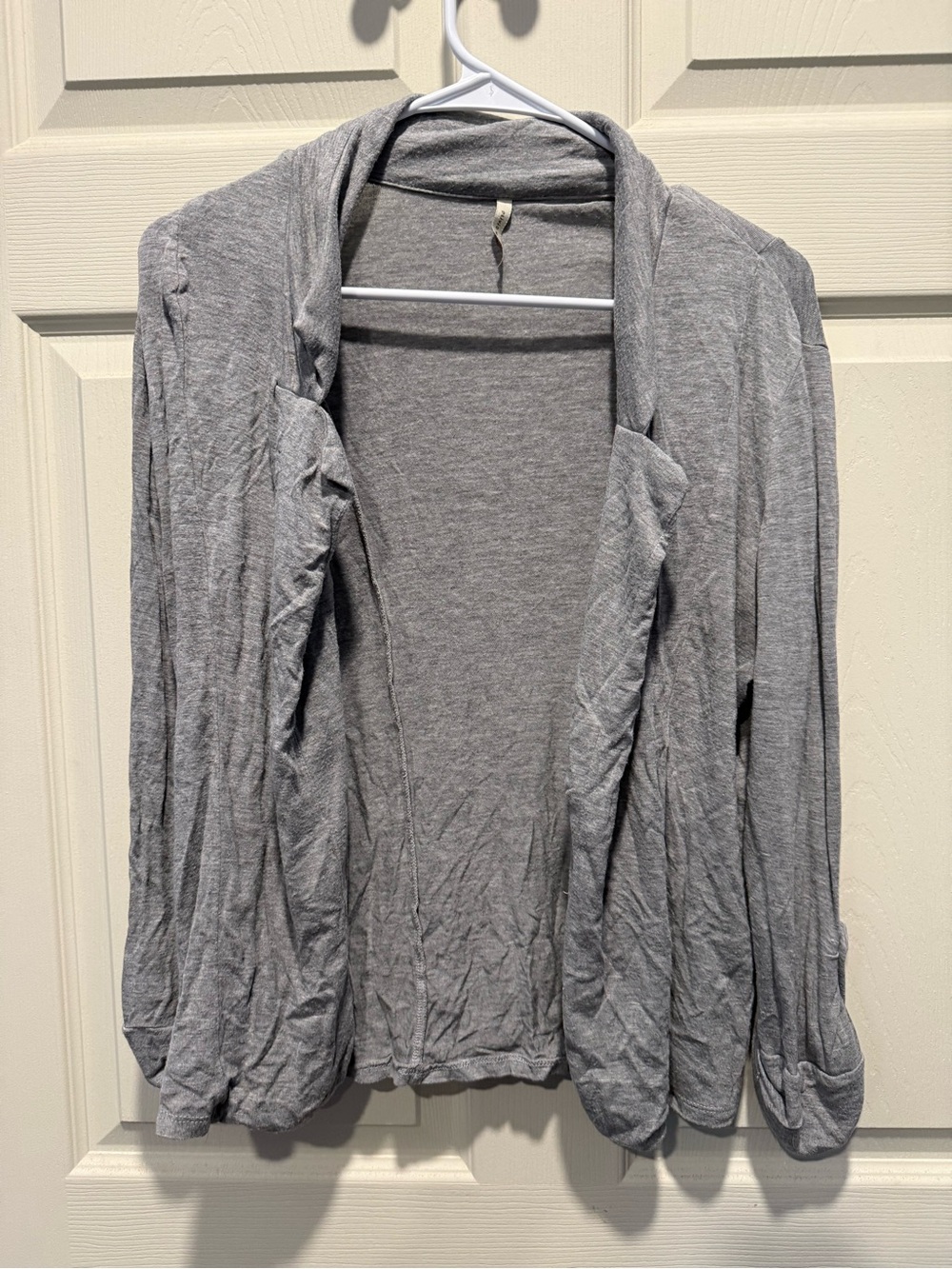 Olivia Moon Light Gray Open-Front Women's Cardigan